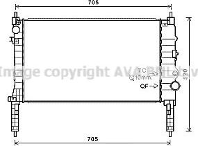 Радиатор охлаждения двигателя AVA для Chevrolet Tracker III (Trax) 2012-2026. Артикул OL2654