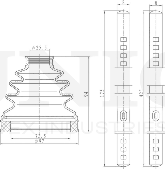 Пыльник ШРУС, комплект (Unio). Артикул DUC-30064K