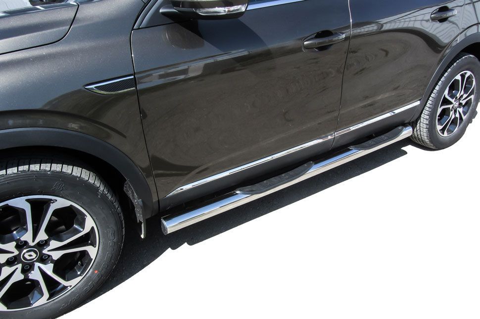 Защита Slitkoff порогов D76 с проступями для Renault Arkana 2019-2026. Артикул RAR4WD003