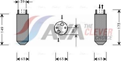 Осушитель кондиционера AVA (алюминий) для Daewoo Nubira III 2003-2004. Артикул DWD023