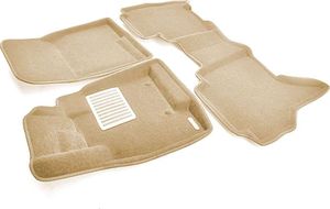 Коврики текстильные Euromat 3D Lux для салона Mitsubishi Pajero IV 2006-2025 Бежевые. Артикул EM3D-003610T