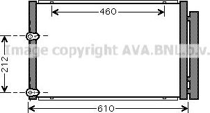 Радиатор кондиционера (конденсатор) AVA (алюминий). Артикул TO5429D