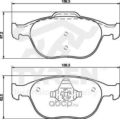 Колодки тормозные дисковые | перед | (Tyren). Артикул TYR1213511