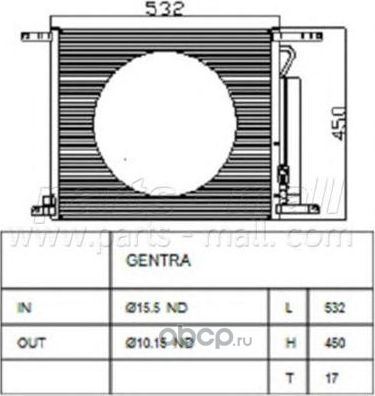Радиатор кондиционера CHEVROLET AVEO(T250) PMC 96802950 (Parts-Mall). Артикул PXNCC028