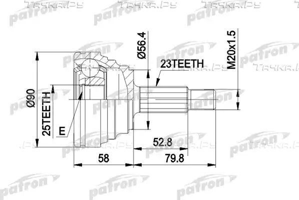 Шрус наружный (граната) Patron. Артикул PCV1316