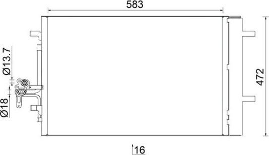 Радиатор кондиционера (конденсатор) Mahle Behr. Артикул AC 959 000S