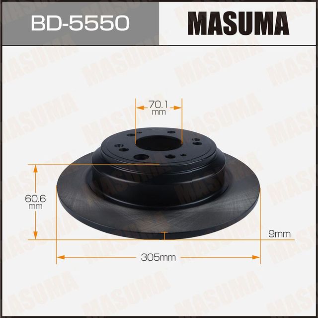 Диск тормозной MASUMA BD-5550 (1 2) rear HONDA ACCORD TOURER 08 Masuma. Артикул BD5550