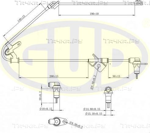 Датчик ABS G.U.D. задний левый для Mazda 626 V (GF) 1997-2002. Артикул GABS02020