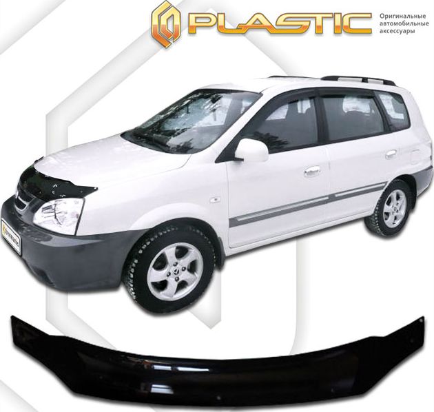 Дефлектор СА Пластик для капота (Classic черный) Kia X-Trek 2003-2006. Артикул 2010010103989