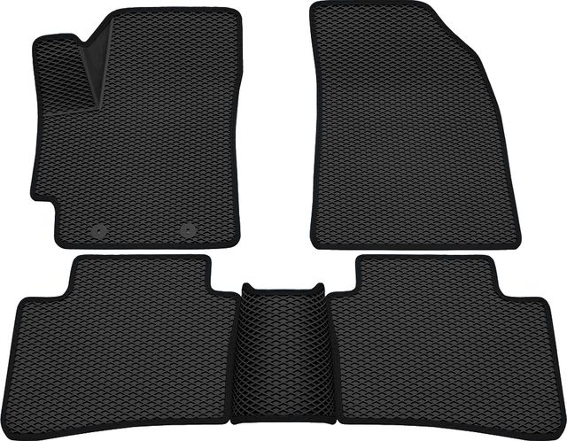 Коврики Rezkon 3D EVA Ромб резиновые для салона Hyundai Creta II 2021-2026 Черный кант. Артикул 9220065201