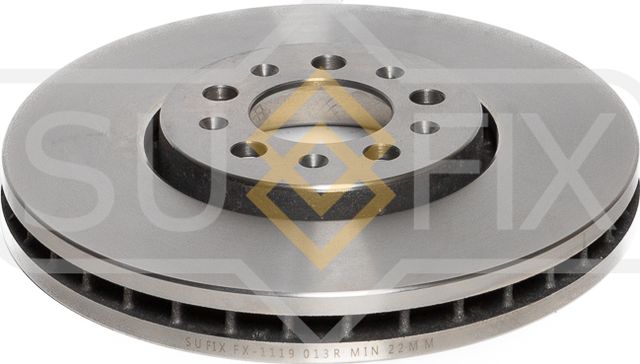 Диск тормозной передний правый/левый AUDI A1 8X1/8XK 2010-2018, A3 8L1 1996-2003 (Sufix). Артикул FX1119