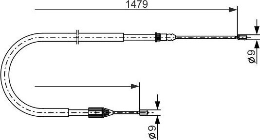 Трос ручника (тросик ручного тормоза) Bosch задний правый для Renault Megane I 1999-1999. Артикул 1 987 477 647