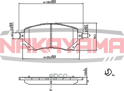 Колодки тормозные передние (Nakayama). Артикул HP8516NY