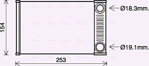 Радиатор отопителя (печки) AVA для Opel Mokka I 2012-2026. Артикул OL6656