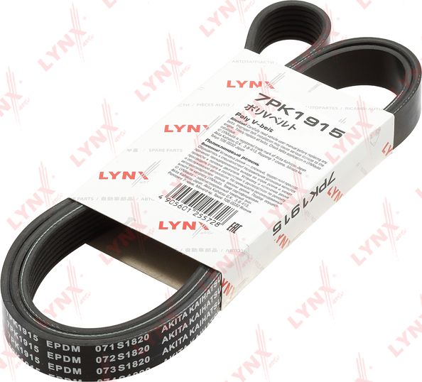 Приводной ремень поликлиновой LYNXauto для BMW 1 I (E81/E82/E87/E88) 2007-2012. Артикул 7PK1915