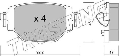 Тормозные колодки Trusting. Артикул 1246.0