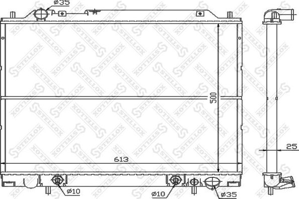 Радиатор охлаждения двигателя Stellox для Mitsubishi L400 1995-2005. Артикул 10-25955-SX