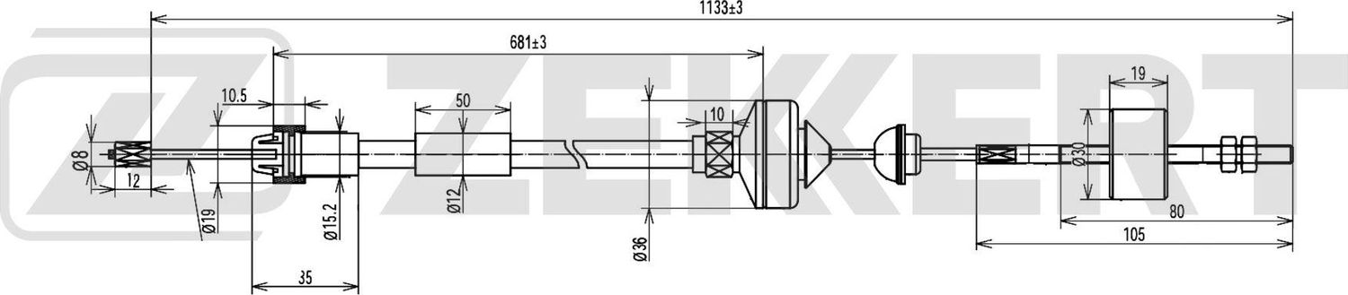 Трос сцепления Zekkert. Артикул BZ-1382