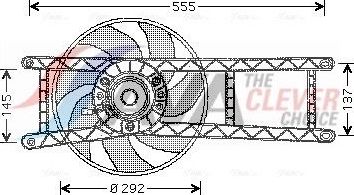 Вентилятор радиатора двигателя AVA для Fiat Panda II 2003-2013. Артикул FT7525