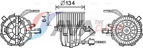 Вентилятор, мотор печки (отопителя) салона AVA. Артикул AI8392