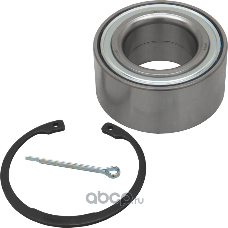 Подшипник ступицы, комплект, передний, подшипник, стопорное кольцо, шплинт, KIA Sportage IIIII 20 (Hola). Артикул NB769