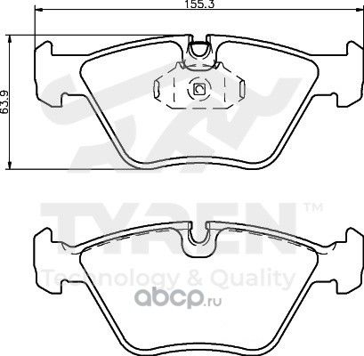 Дисковые тормозные колодки (Tyren). Артикул TYR1210601