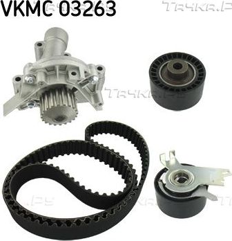 Помпа (водяной насос) с комплектом ремня ГРМ SKF для Citroen C5 I 2004-2008. Артикул VKMC 03263