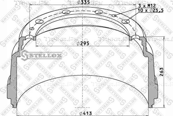 Тормозной барабан Stellox. Артикул 85-00017-SX