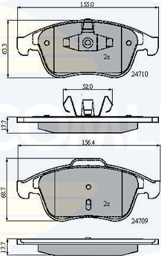 Тормозные колодки Comline Comline передние для Renault Clio IV 2013-2019. Артикул CBP01725