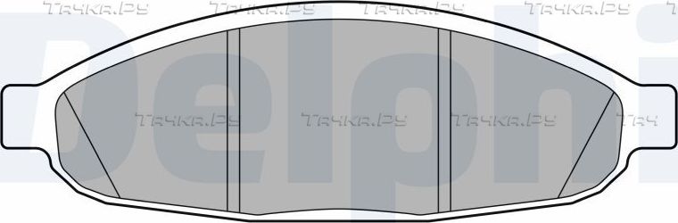 Тормозные колодки Delphi (Low-Metallic) передние для Chrysler Pacifica CS 2003-2006. Артикул LP3555