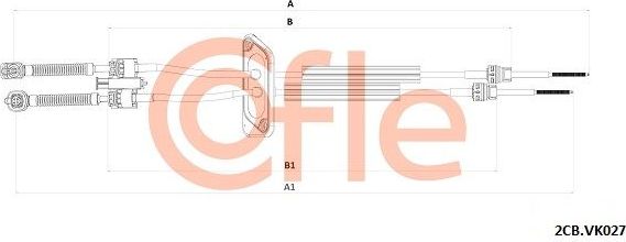 Трос переключения передач КПП Cofle для Volkswagen Transporter T5 2006-2015. Артикул 92.2CB.VK027