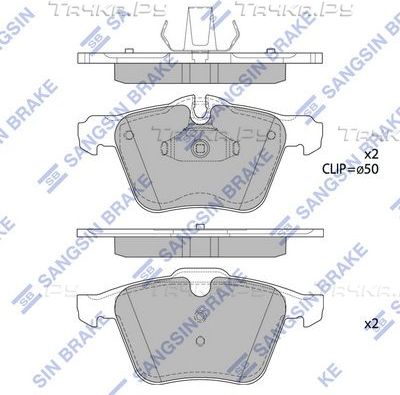 Тормозные колодки Sangsin Hi-Q передние для Jaguar F-Type I 2012-2026. Артикул SP1928