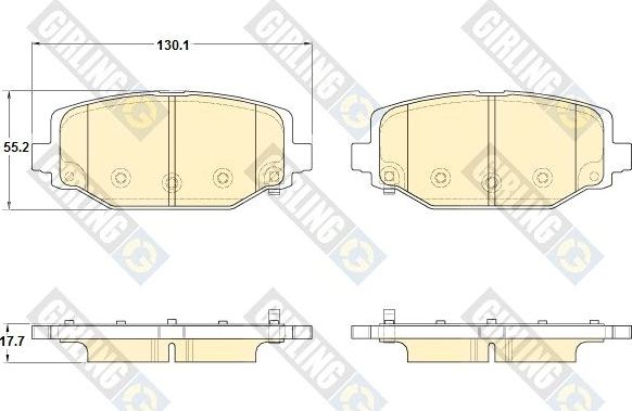 Тормозные колодки Girling задние для Chrysler Grand Voyager V 2011-2026. Артикул 6119369