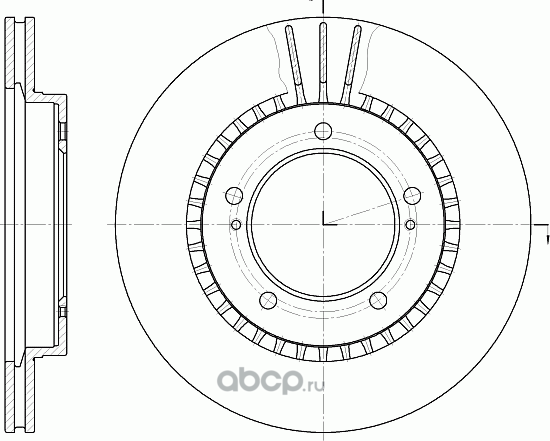 Диск тормозной вентилируемый (G-Brake). Артикул GR02806