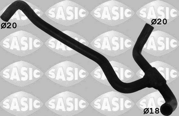 Патрубок радиатора (системы охлаждения) Sasic левый для Peugeot 206 1998-2012. Артикул 3400182