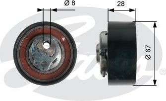 Натяжной ролик (натяжитель) ремня ГРМ Gates PowerGrip®. Артикул T43136