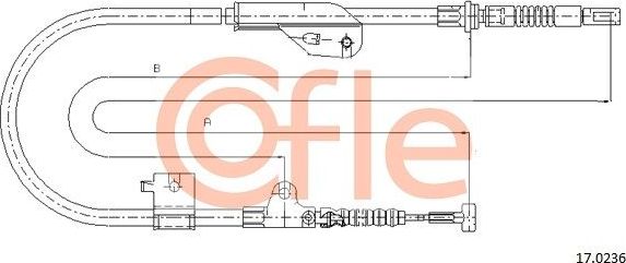 Трос ручника (тросик ручного тормоза) Cofle задний левый для Nissan Primera P11 1996-2002. Артикул 92.17.0236