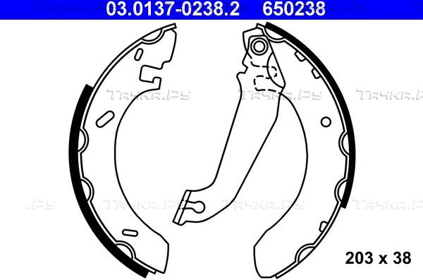 Тормозные колодки ATE задние для Ford Escort V 1990-1995. Артикул 03.0137-0238.2