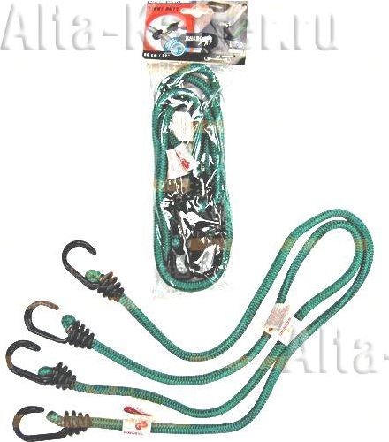 Крепежные ремни Jumbo эластичные (паук 2 ремня*80см*4 крюка), двойной крючок. Артикул B-11080