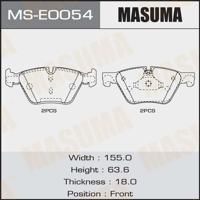 Тормозные колодки Masuma. Артикул MS-E0054