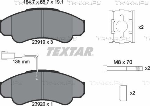 Тормозные колодки Textar Q+ передние для Peugeot Boxer II (230) 1994-2002. Артикул 2391901