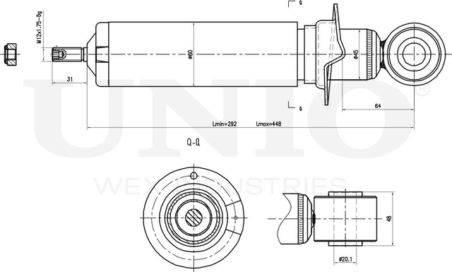 Амортизатор подвески (Unio). Артикул SAB-10696