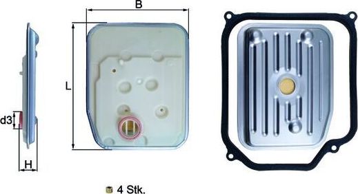 Фильтр АКПП Mahle-Knecht для Volkswagen Passat B5 1996-2005. Артикул HX 147KIT1