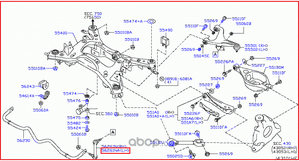 Стойка (тяга) стабилизатора Nissan для Infiniti QX50 I 2013-2017. Артикул 54668EG03B