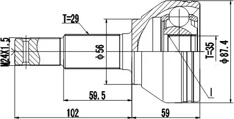 Шрус наружный Nissan X-Trail T31 (07-13) (Zikmar). Артикул Z87106R