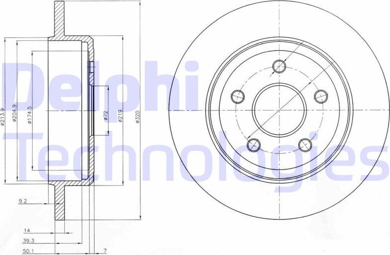Тормозной диск Delphi. Артикул BG4160