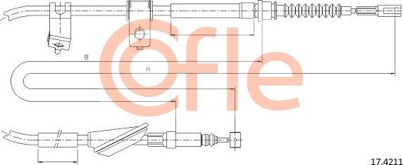 Трос ручника (тросик ручного тормоза) Cofle. Артикул 92.17.4211