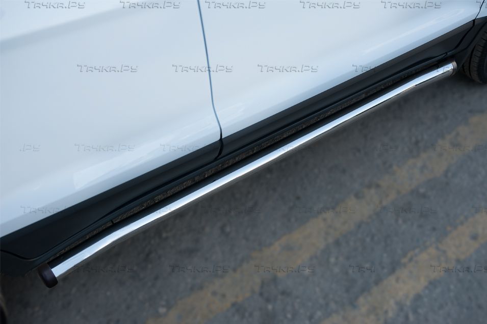 Защита порогов RusStal труба d63 (вариант 2) для Ford Ecosport 2014-2026. Артикул FET-0020562