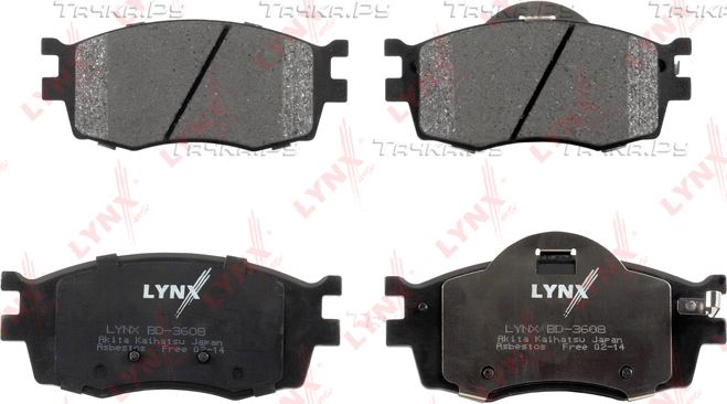Тормозные колодки LYNXauto передние для Kia Rio II 2005-2011. Артикул BD-3608