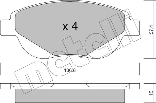 Тормозные колодки Metelli. Артикул 22-0948-0